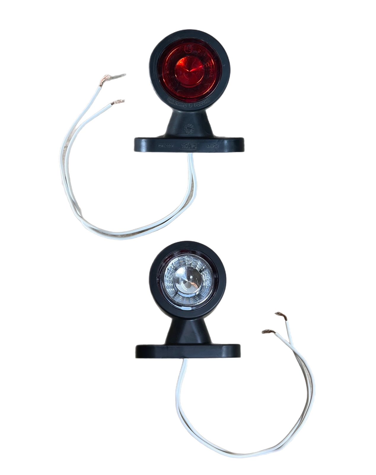 Фонарь габаритный LED круглый-солнышко, 12В 24В, L 90мм,крепл 2отв , правый-левый_(5710218)