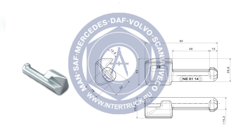 NEVPA. 530201055 Держатель приварной петли бокового борта правый 530201055