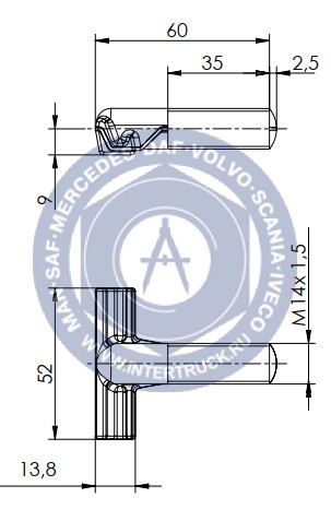 NEVPA. 1530202013 Фиксатор стяжного замка Т-образный короткий 153-02-02-013