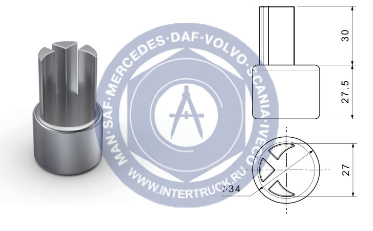 NEVPA. 1530207006 Адаптер трубы натяжки тента верхний 34мм 153-02-07-006