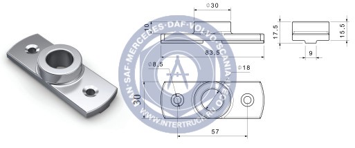 NEVPA. 1530214003 Держатель штанги ворот верхний (низкий) 153-02-14-003
