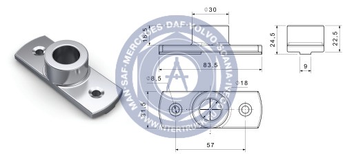 NEVPA. 1530214005 Держатель штанги ворот нижний (высокий) 153-02-14-005